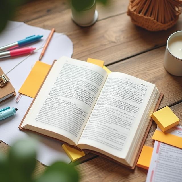 Open book with notes